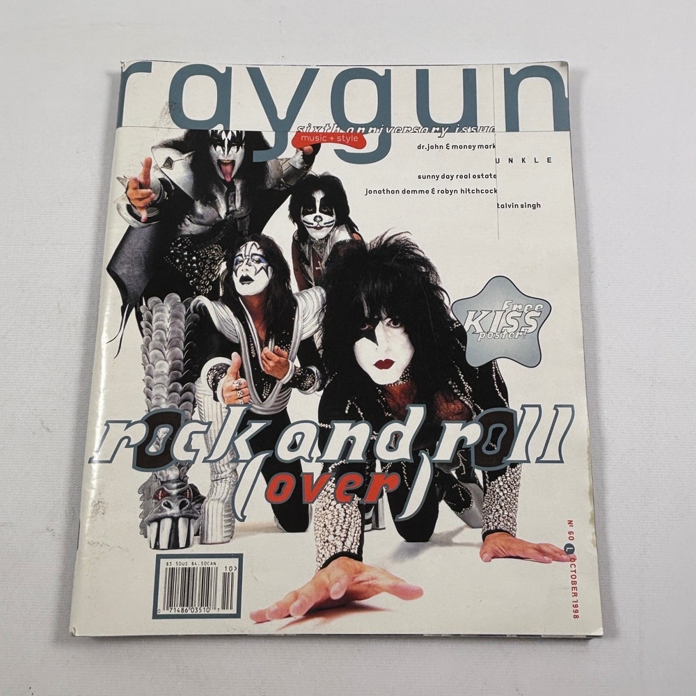Ray Gun Magazine No 60 October 1998 KISS Cover with Free Poster UNKLE Dr John